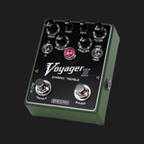Spaceman Effects Voyager II dynamic tremolo pedal olive angled view