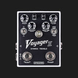 Spaceman Effects Voyager II dynamic tremolo pedal white face view